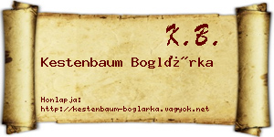 Kestenbaum Boglárka névjegykártya